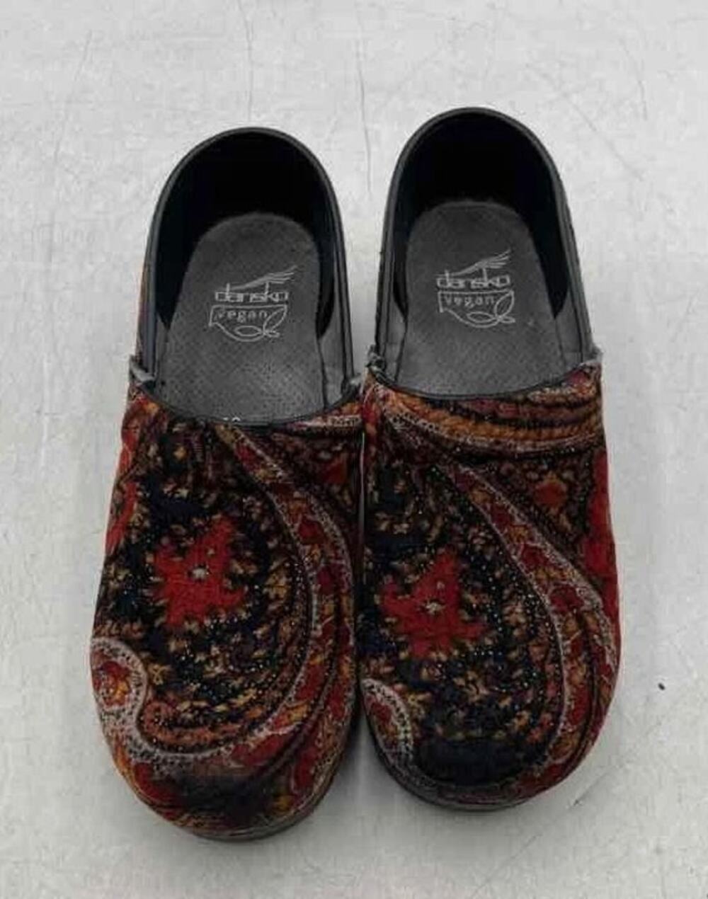 Dansko Professional Vegan Paisley Tapestry Clogs Womens Slip-On Shoes US 7.5
